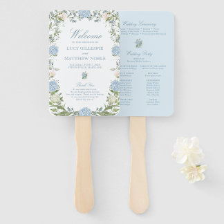 Leque Programa de Cerimônia de Casamento Elegante Hortên