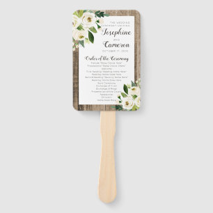Leque Programa de Cerimônia de Casamento Floral de Madei