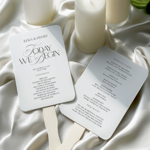 Leque Programa de Cerimônia de Casamento Moderno e Elega