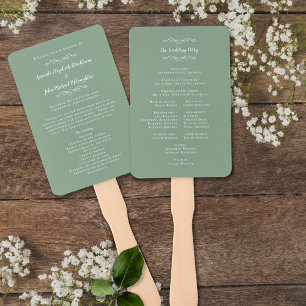 Leque Programa de Cerimônia de Casamento Moderno e Elega