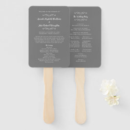 Leque Programa de Cerimônia de Casamento Moderno e Elega