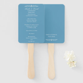 Leque Programa de Cerimônia de Casamento Regency Blue