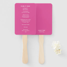 Leque Programa de Cerimônia de Casamento Rosa Framboesa
