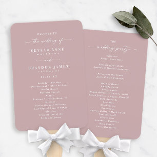 Leque Programa de Cerimônia de Casamento Simples em Poei