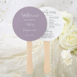 Leque Programa de Cerimônia de Casamento Simples Mauve