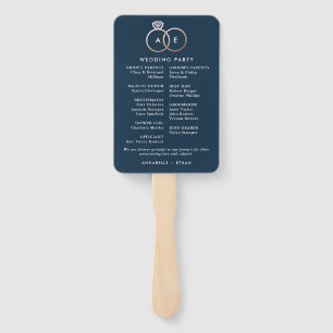 Leque Programa de Cerimônia de Casamentos Dourados do Ro