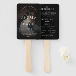 Leque Programa de Cerimônia de Foto Desbotada Escura com