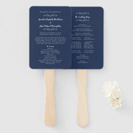 Leque Programa de Cerimônia Moderna de Casamento Elegant