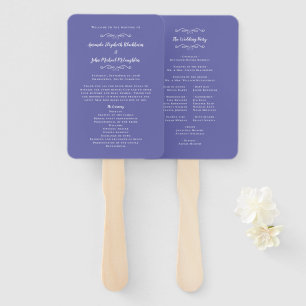 Leque Programa de Cerimônia Moderna de Casamento Elegant