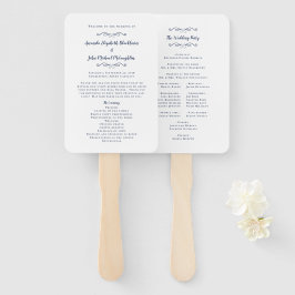 Leque Programa de Cerimônia Moderna de Casamento Elegant