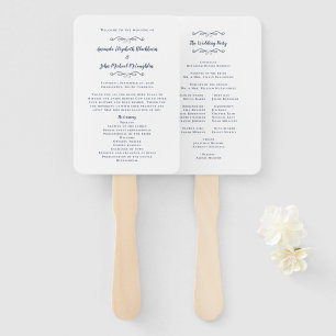 Leque Programa de Cerimônia Moderna de Casamento Elegant