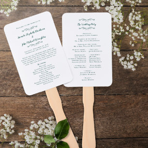 Leque Programa de Cerimônia Moderna para Casamento Elega