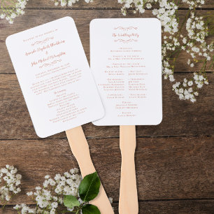 Leque Programa de Cerimônia Moderna para Casamento Elega