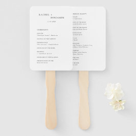 Leque Programa de Cerimônia Simples de Casamento Minimal