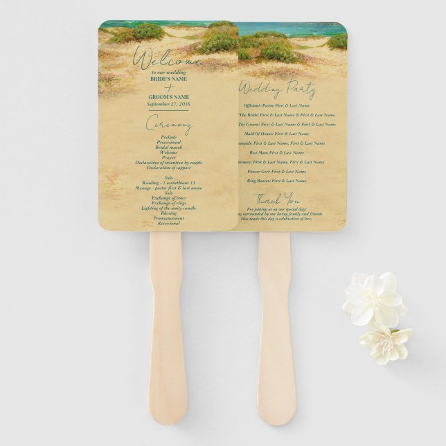 Leque Programa de Destino de Casamento na Praia Costeira (Frente e Verso)