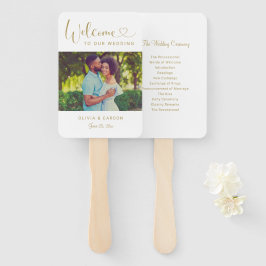 Leque Programa de Foto de Boas-Vindas de Casamento em Ou