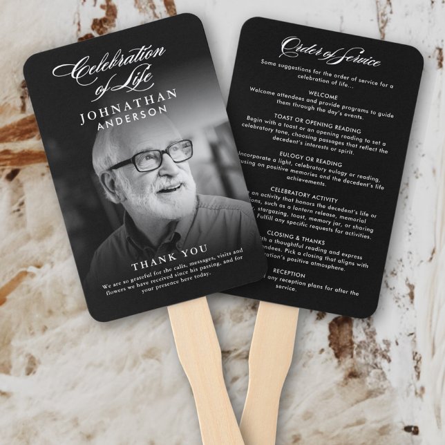 Leque Programa de Funeral de Fotos de Celebração de Vida (Criador carregado)