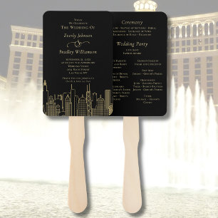 Leque Programa de Las Vegas com Letra Dourada em Fundo P