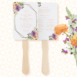 Leque Programa de Octagon Floral de Aquarela Botânica