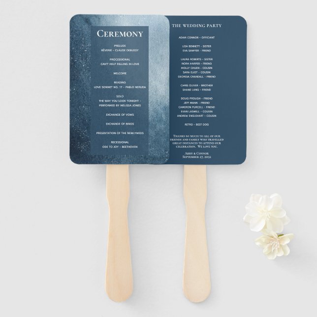 Leque Programa de Ventiladores Brancos Marinhos (Frente e Verso)