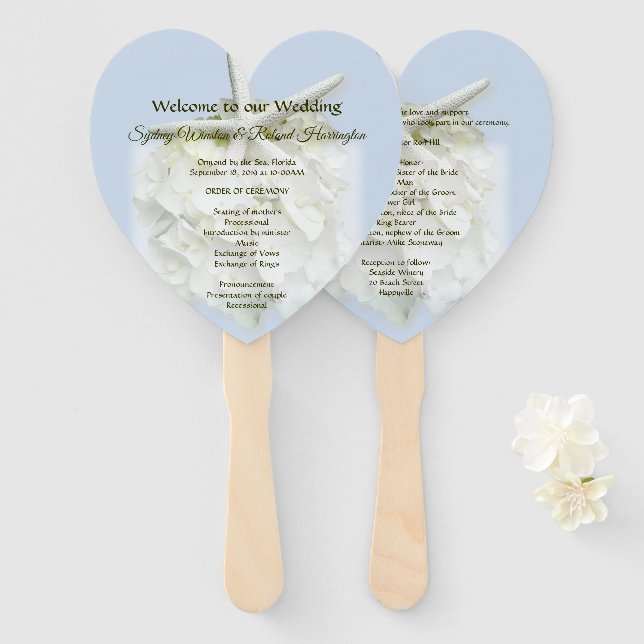 Leque Programa de Ventiladores de Casamento em Formataçã (Frente e Verso)