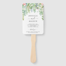 Leque Programa de Ventiladores de Casamento Verde Molhad