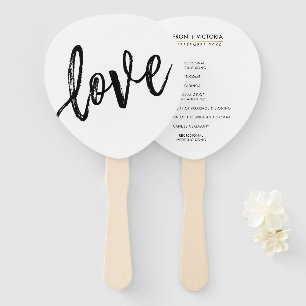 Leque PROGRAMA DE WEDDING FAN exemplo de amor letreiro à