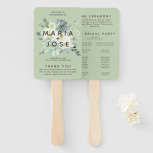 Leque Programa do casamento das hortaliças do Succulent
