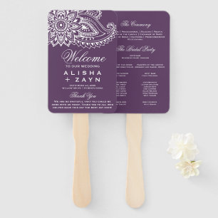 Leque Programa do casamento de Paisley do indiano da