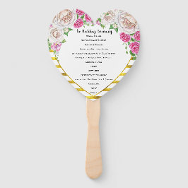 Leque Programa Dourado de Blush e Forma Cardíaca Cor-de-