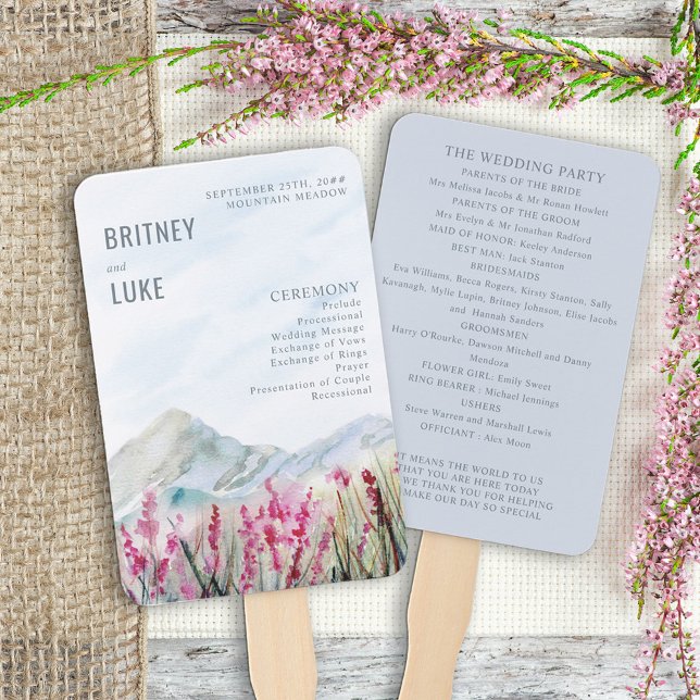 Leque Programa "Dusty" de aquarela das montanhas (Criador carregado)