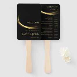 Leque Programa Elegance-Wedding do ouro-