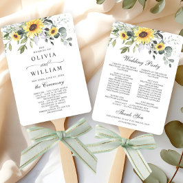 Leque Programa Elegante de Casamento Chic Eucalyptus Sun