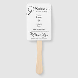 Leque Programa Elegante de Casamento de Script e Cronogr