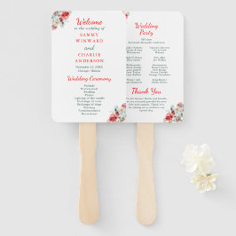 Leque Programa Elegante de Casamento no inverno Floral G