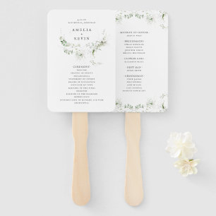 Leque Programa Elegante de Casamento Terreno Verde