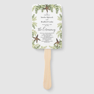Leque Programa Elegante Eucalyptus Beach Starfish Wedmen