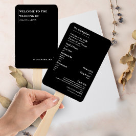 Leque Programa Elegante Minimalista de Casamento Branco