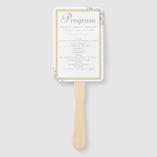 Leque Programa Elegante Moderno Simples de Casamento de