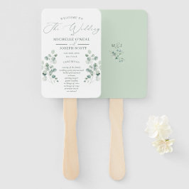 Leque Programa Eucalyptus Sage Green Watercolor Casament