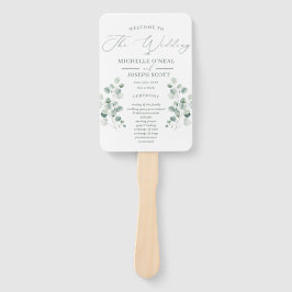 Leque Programa Eucalyptus Sage Green Watercolor Casament