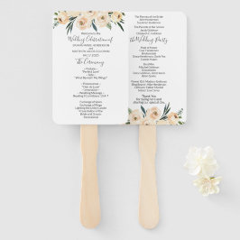 Leque Programa Floral Beige Wedding