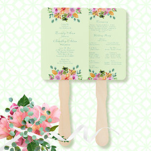 Leque Programa Floral de Boho Floral de Pessura Verde
