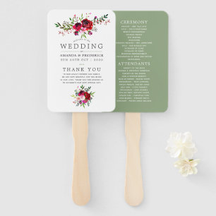 Leque Programa Floral do casamento outono