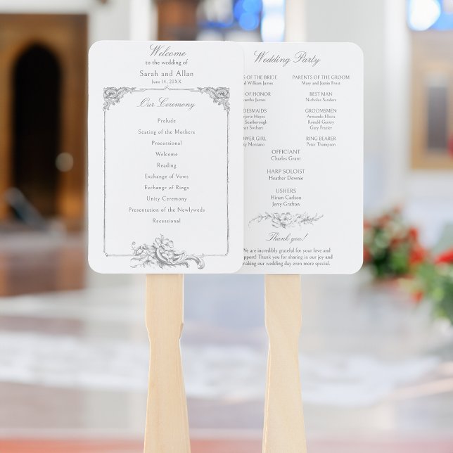 Leque Programa Floral do Rococo francês Elegante (Criador carregado)