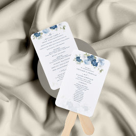 Leque Programa Floral Dusty Blue Foliage Ceremony
