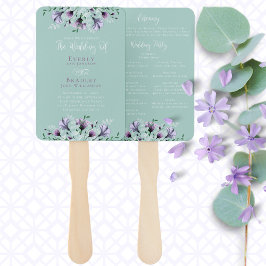 Leque Programa Floral Dusty Purple Green Watercolor