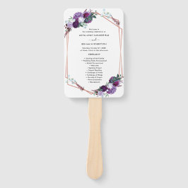 Leque Programa Floral Moderno de Casamento Botânico Roxo