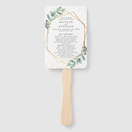 Leque Programa Geométrico de Casamento de Folhas de Ouro