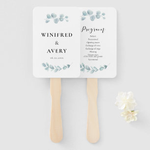 Leque Programa minimalista de casamento de cor aquática